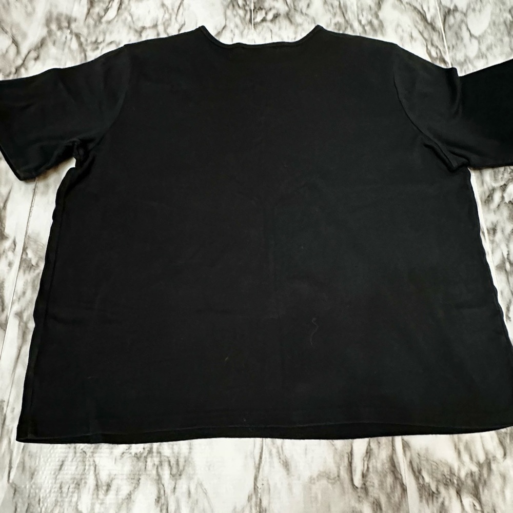 Lauren Ralph Lauren Gold Studded Embellished Black Tee Y2K Sparkly Soft Crown - Picture 7 of 7